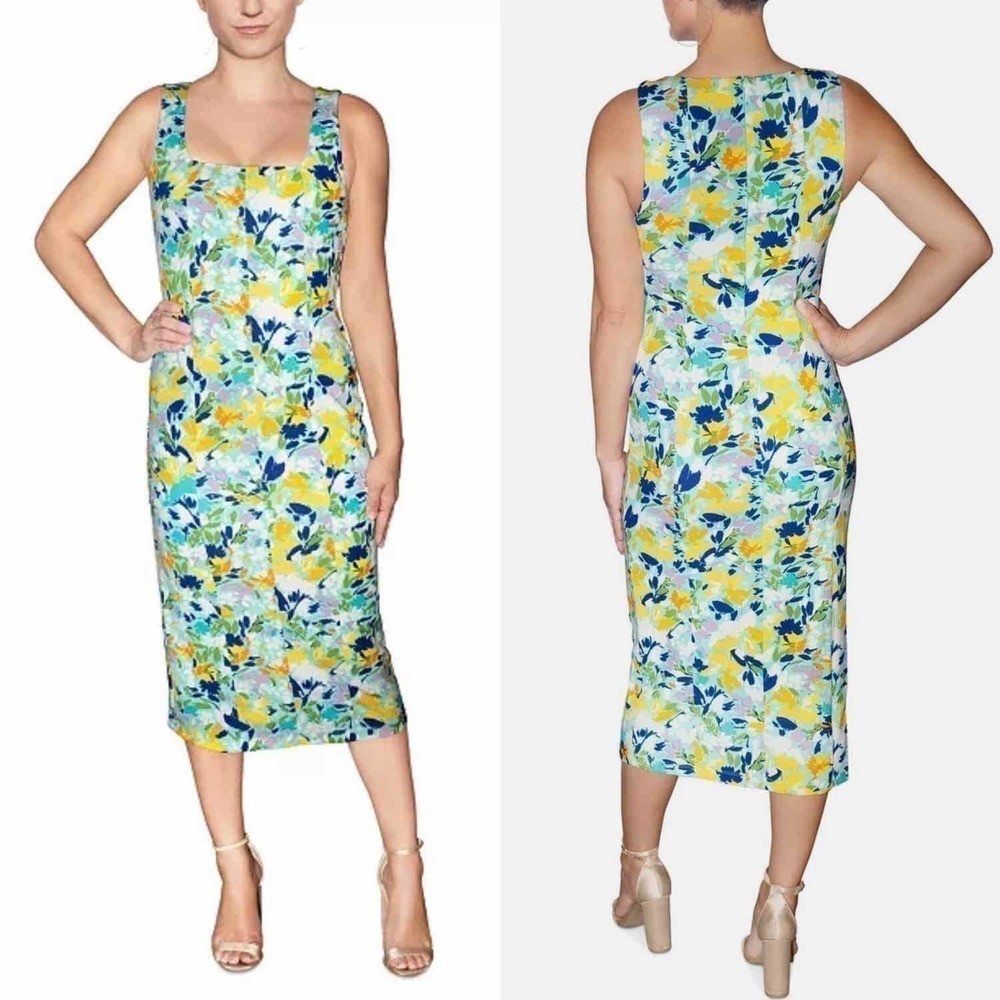 Rachel by Rachel Roy Floral-Print Corset Midi Dress Size Small